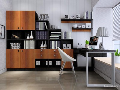 書房裝修效果圖_德國森林家具書房效果圖C4130_尚品宅配