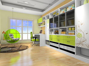 書房裝修效果圖 里昂春天家具書房效果圖c17572 尚品宅配